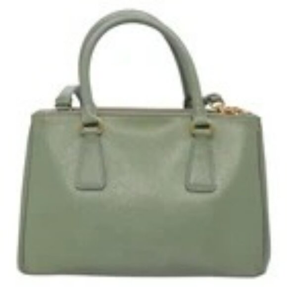 PRADA Galleria Hand Bag Safiano leather 2way Gold Light green Auth 133778 - Picture 2 of 16